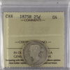 1875H Canada 25-cents ICCS Certified G4