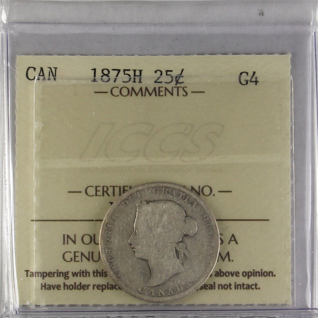 1875H Canada 25-cents ICCS Certified G4