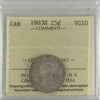 1883H Canada 25-cents ICCS Certified VG10