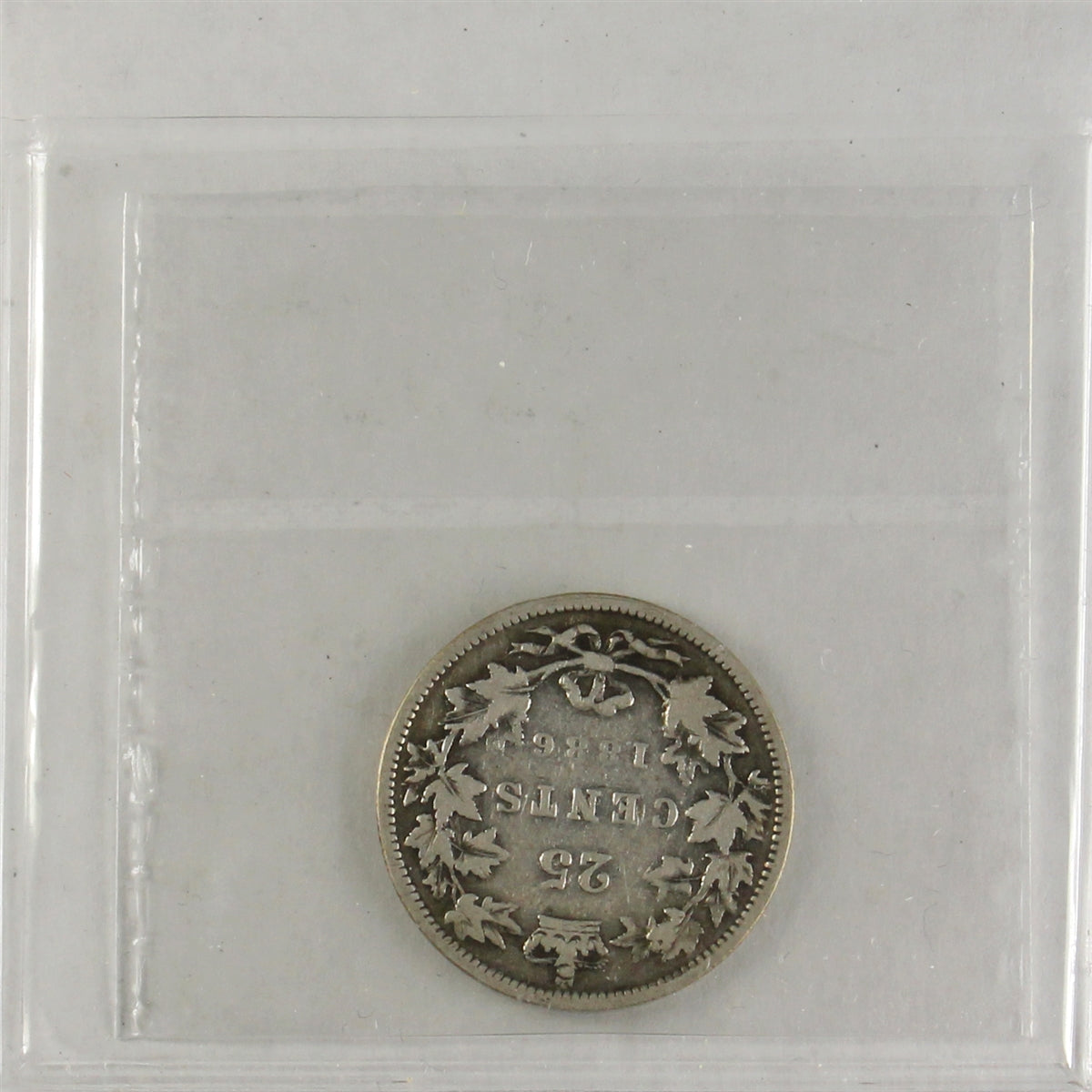 1886 6/3, Long Bough Ends, Obv. 5 Canada 25-cents ICCS Certified G6