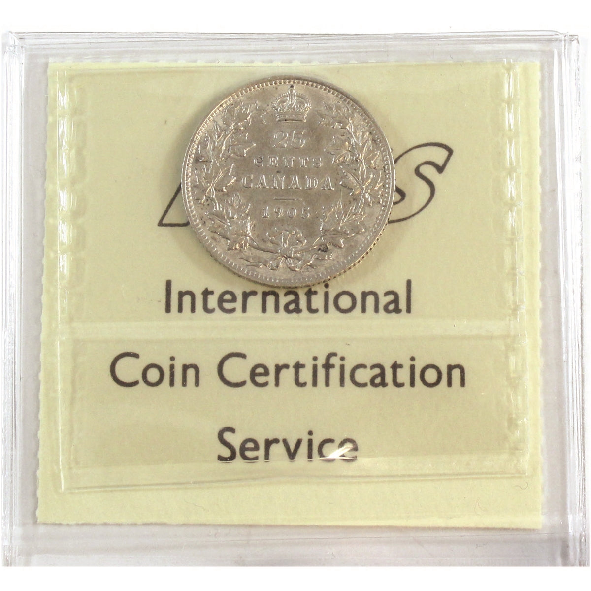 1905 Canada 25-cents ICCS Certified VF30
