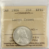 1906 Large Crown Canada 25-cents ICCS Certified EF40