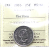 2016 Caribou Canada 25-cents ICCS Certified MS64