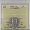 1902 Canada 25-cents ICCS Certified F15