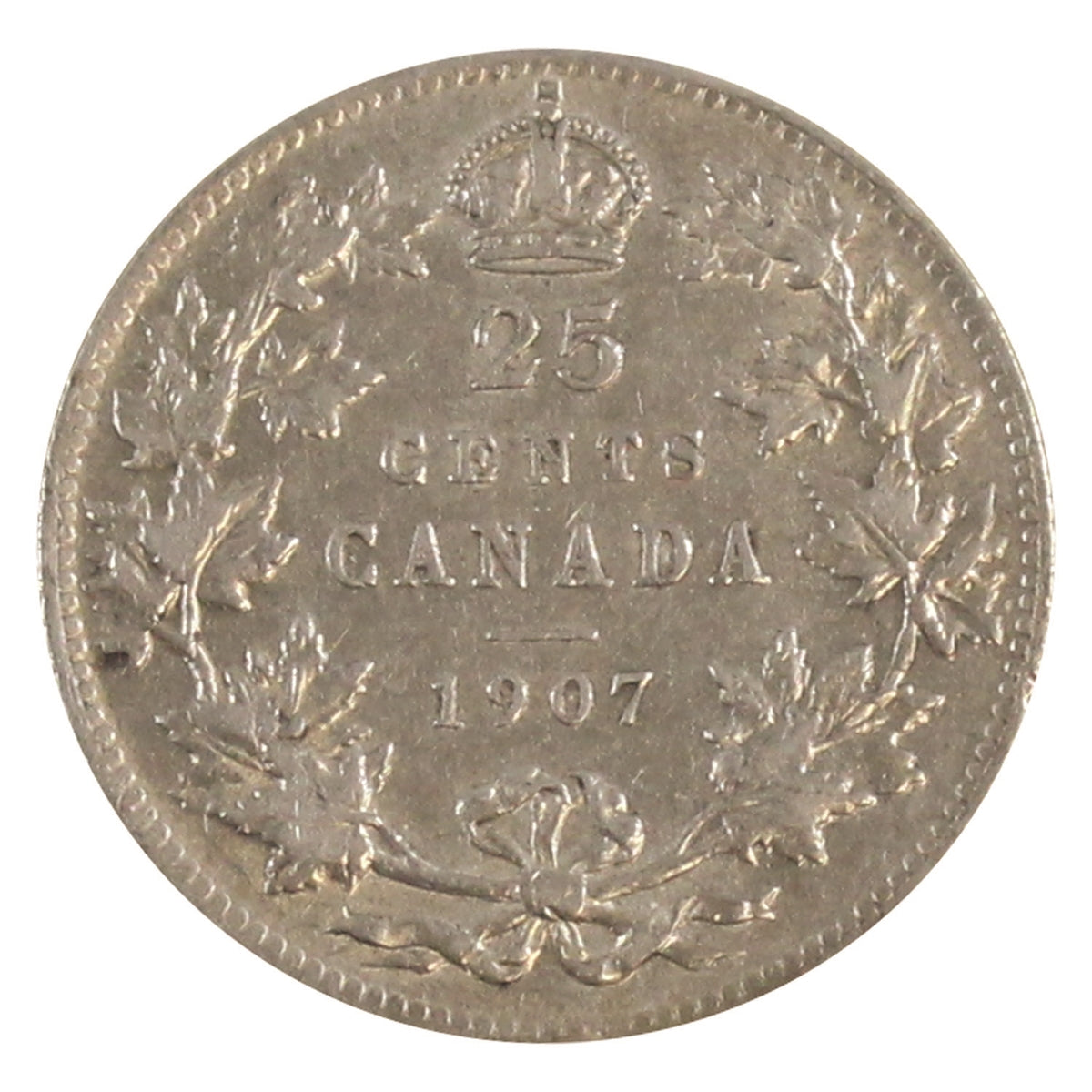 1907 Canada 25-cents ICCS Certified EF45