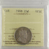 1908 Canada 25-cents ICCS Certified VF30