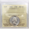 1961 Canada 25-cents ICCS Certified MS65