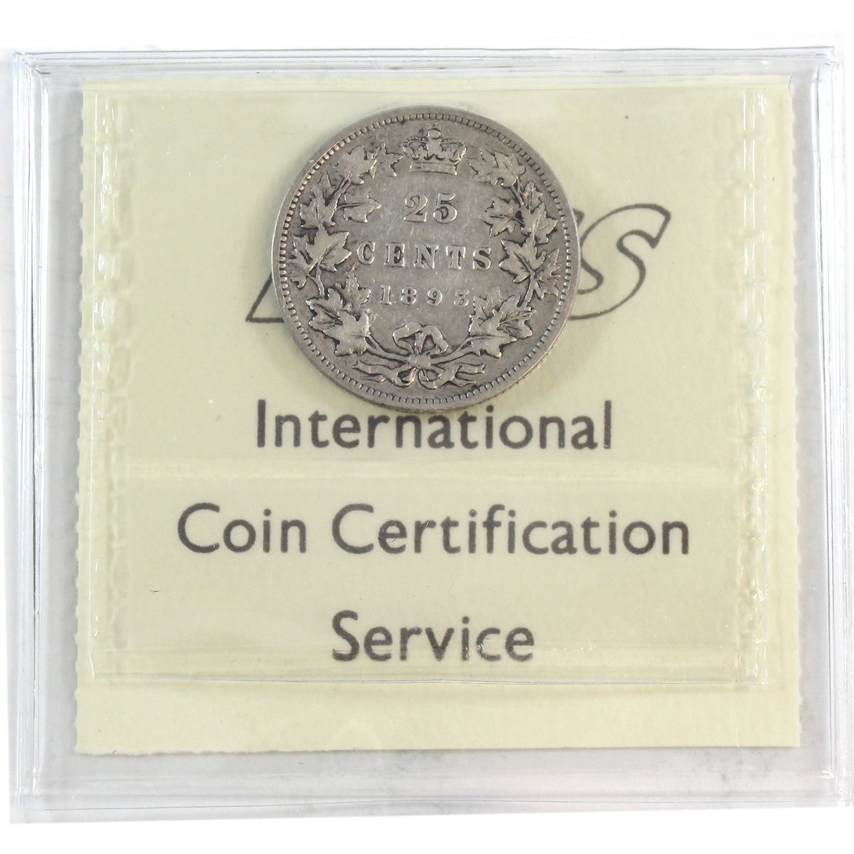 1893 Canada 25-cents ICCS Certified VG10