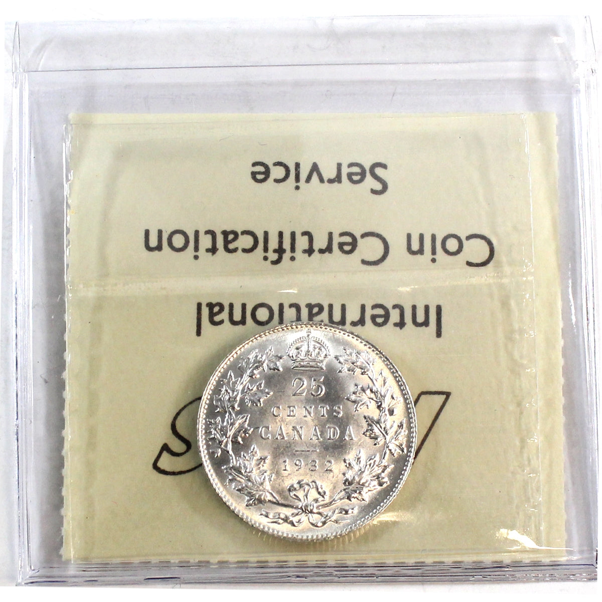 1932 Canada 25-cents ICCS Certified AU-58