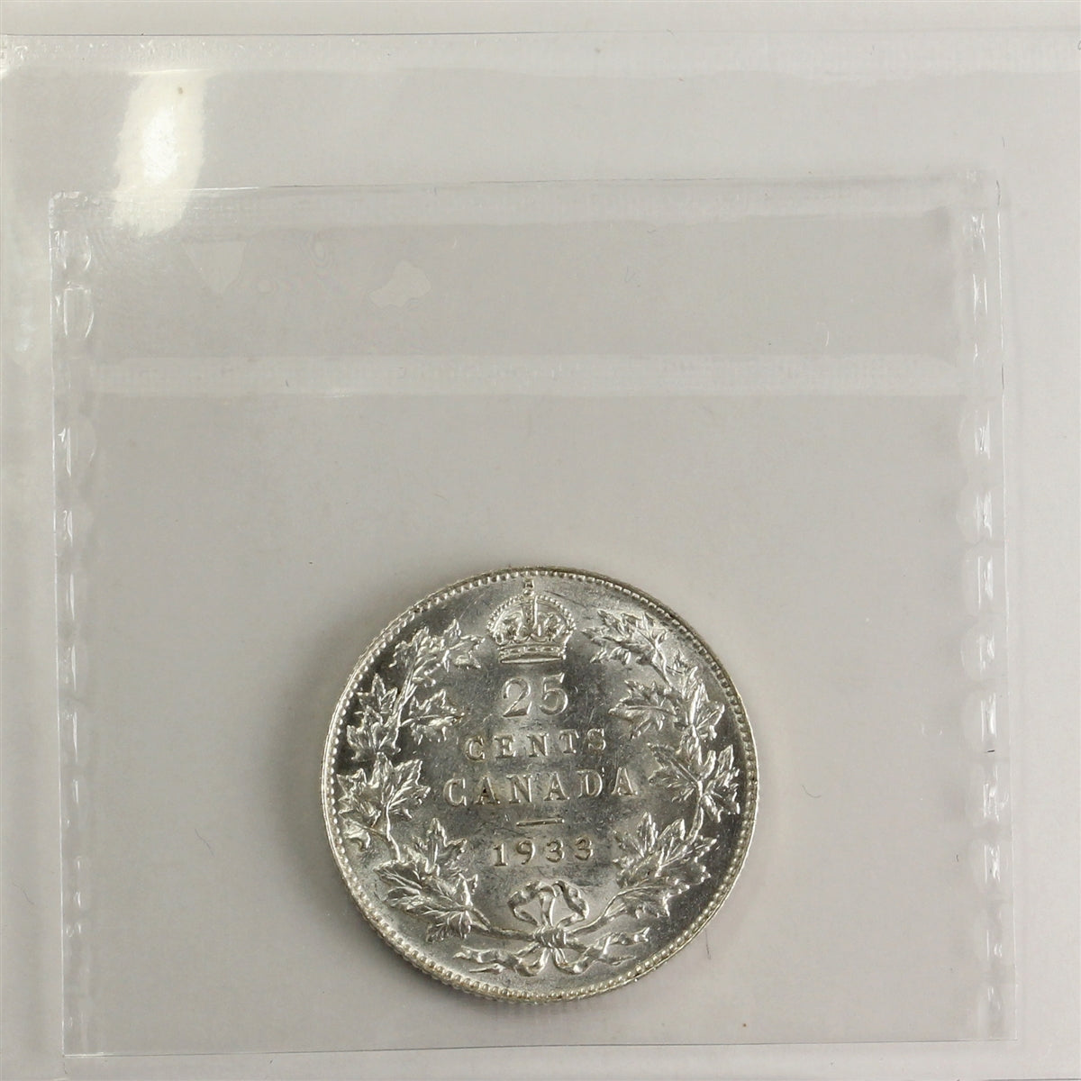 1933 Canada 25-cents ICCS Certified AU50