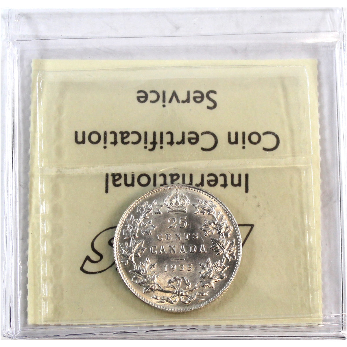 1935 Canada 25-cents ICCS Certified AU55