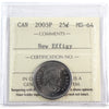 2003P New Effigy Canada 25-cents ICCS Certified MS64