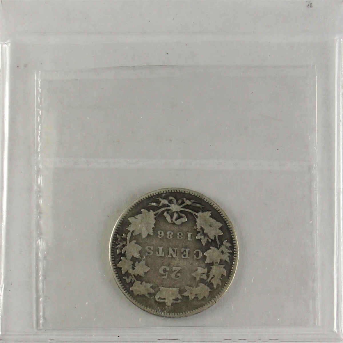 1886 Short Bough Ends, Obv. 5 Canada 25-cents ICCS Certified G6