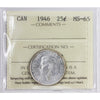 1946 Canada 25-cents ICCS Certified MS65 (XXM 618)