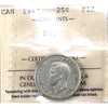 1947 Dot Canada 25-cents ICCS Certified F12