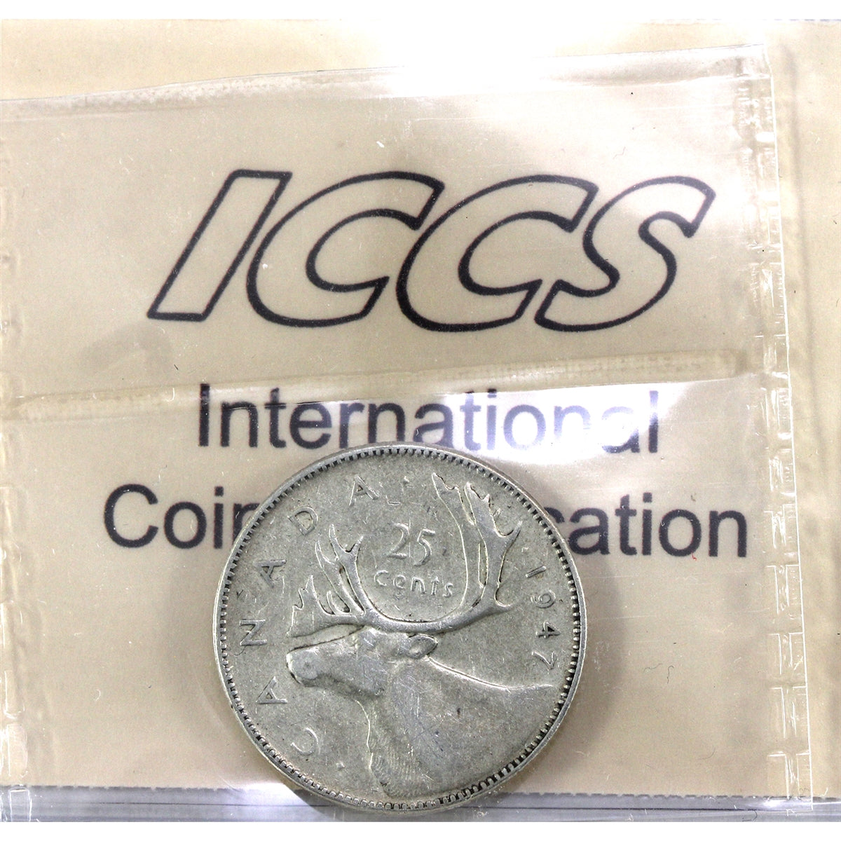1947 Dot Canada 25-cents ICCS Certified F12