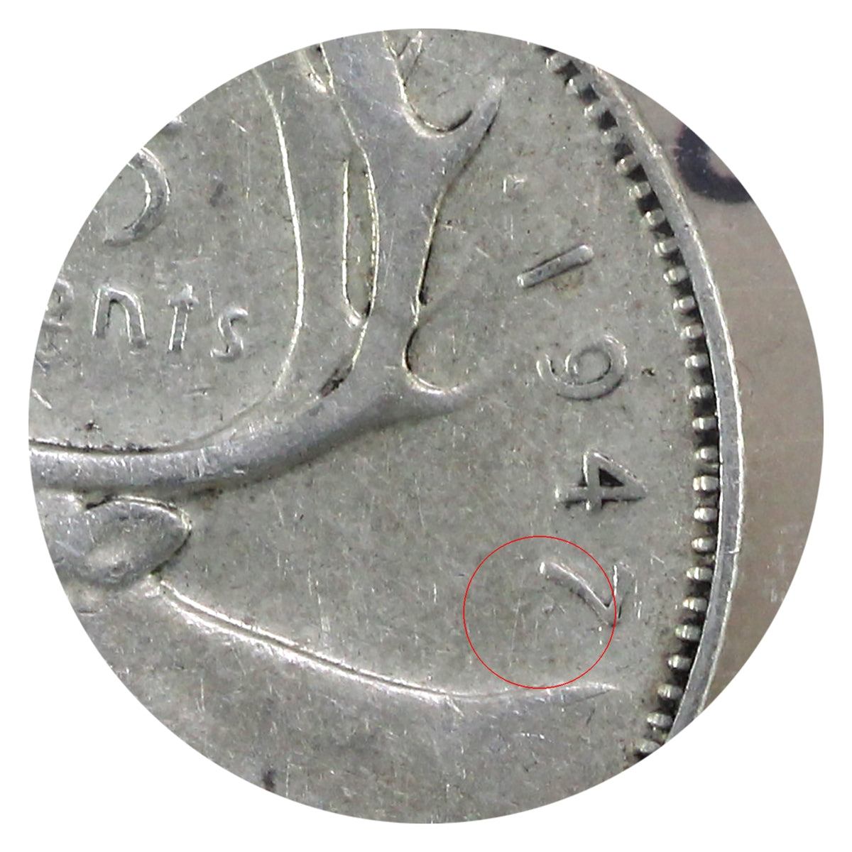 1947 Dot Canada 25-cents ICCS Certified F12