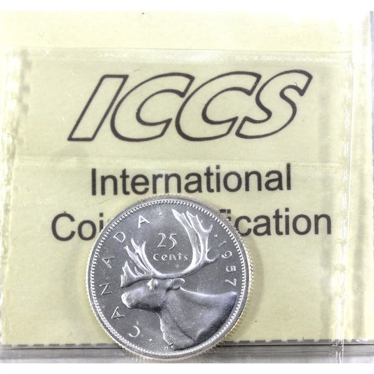 1957 Canada 25-cents ICCS Certified PL-65