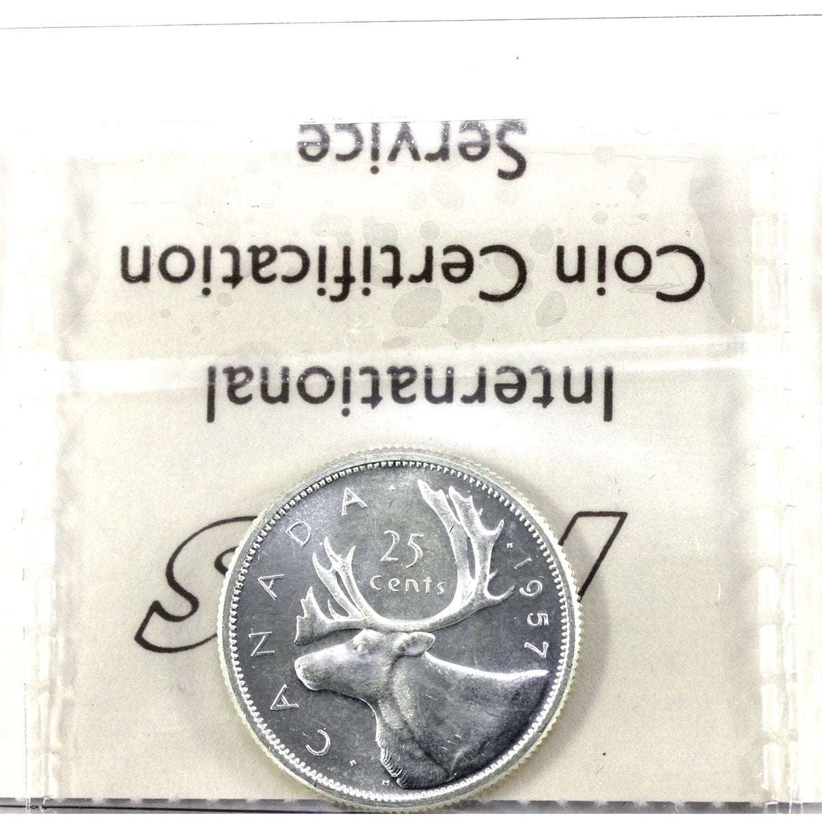 1957 Canada 25-cents ICCS Certified MS64 Cameo