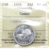 1958 Canada 25-cents ICCS Certified MS65 Cameo
