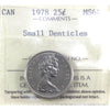 1978 Small Denticles Canada 25-cents ICCS Certified MS64