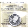 2008 Freestyle Skiing Canada Silver 25-cents ICCS Certified PF-67 Ultra Heavy Cameo
