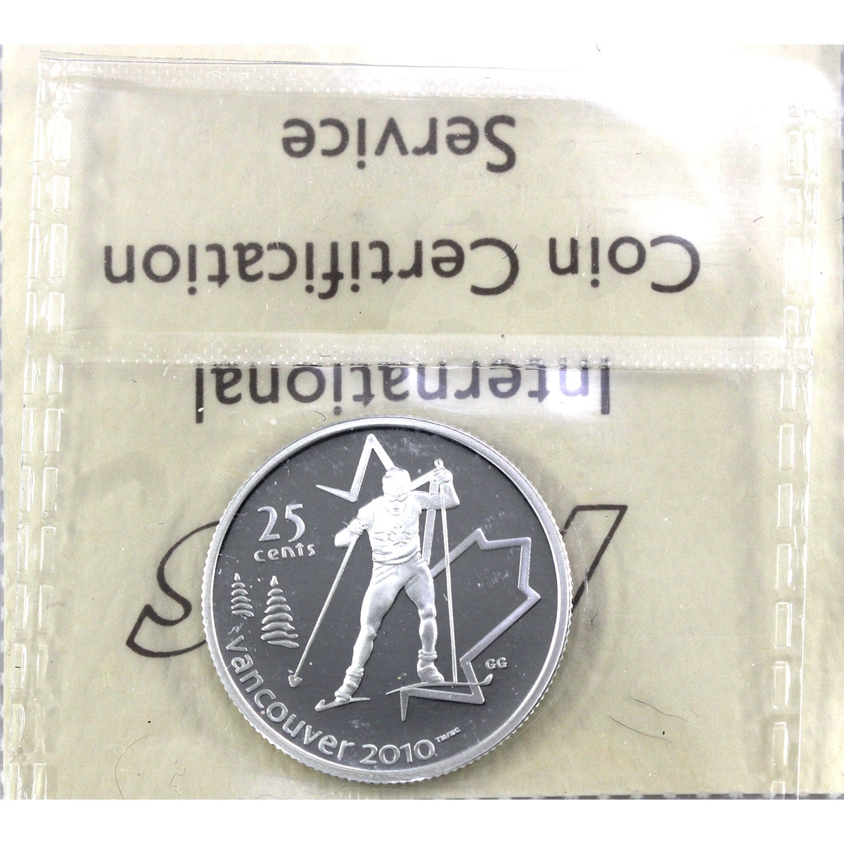 2009 Cross Country Skiing Canada Silver 25-cents ICCS Certified Ultra Heavy Cameo