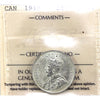 1919 Canada 25-cents ICCS Certified AU50