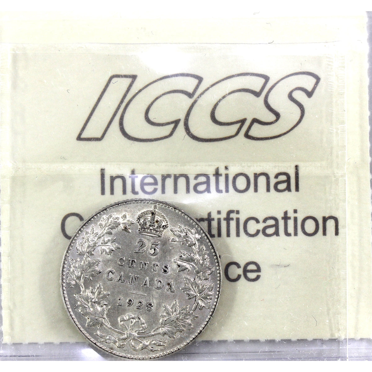 1928 Canada 25-cents ICCS Certified EF45