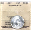 1939 Canada 25-cents ICCS Certified MS63