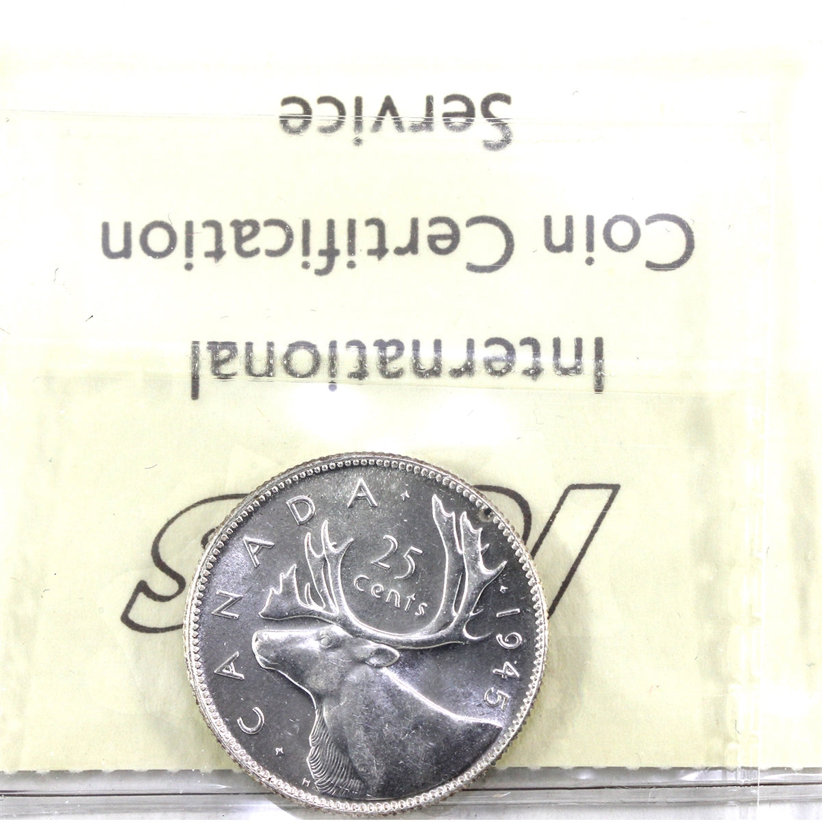 1945 Canada 25-cents ICCS Certified MS64