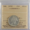 1894 Canada 25-cents ICCS Certified VF20