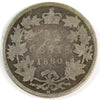 1880H Narrow 0 Over Wide 0 Canada 25-cents About Good (AG3) $