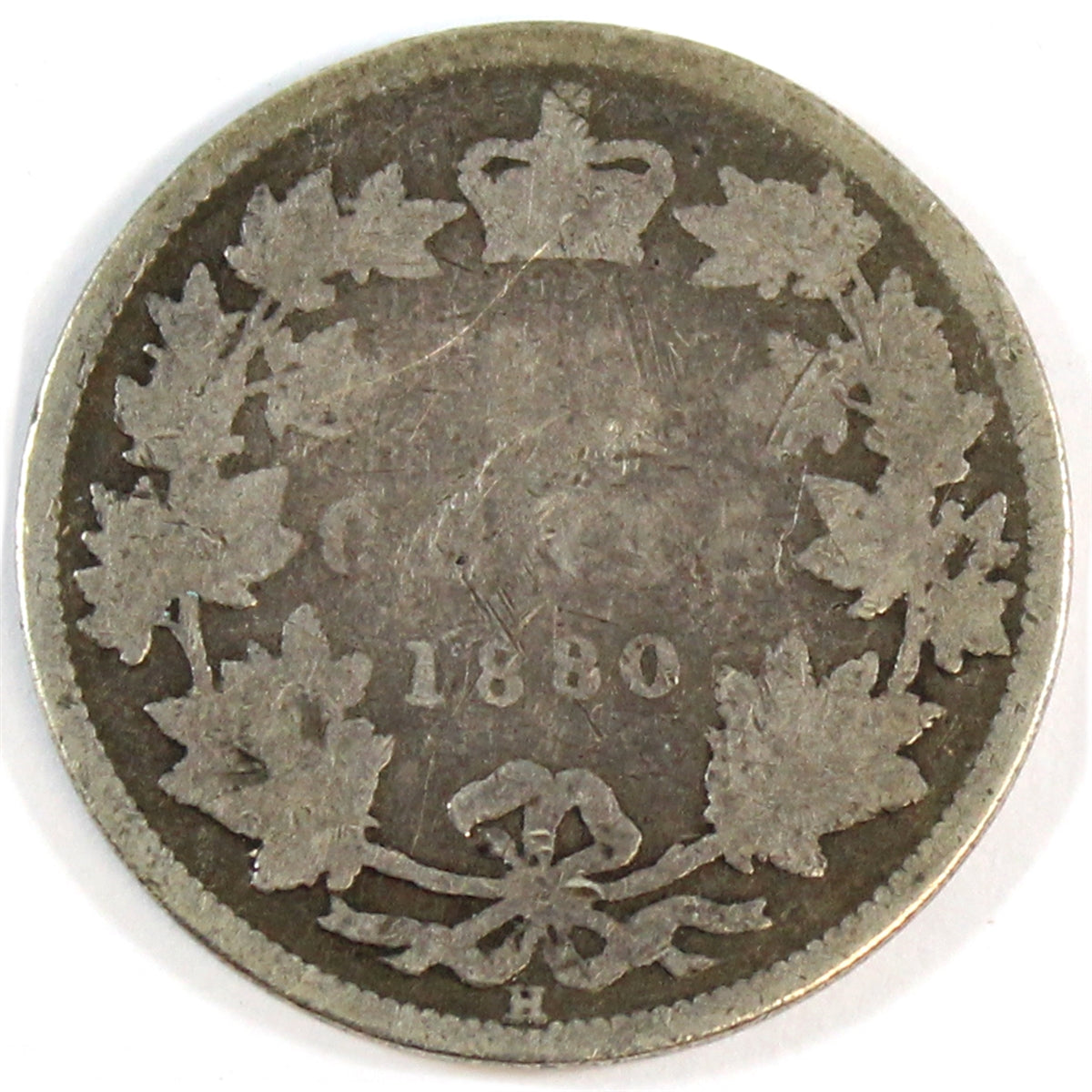1880H Narrow 0 Over Wide 0 Canada 25-cents About Good (AG3) $