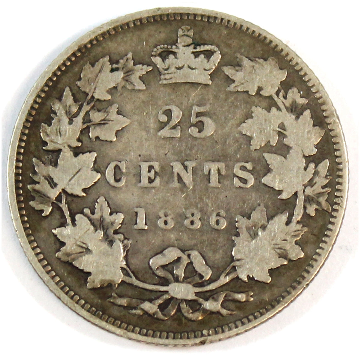 1886 Normal 6 Obv. 4 SBE Canada 25-cents G-VG (G6)