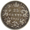 1871 Obv. 2 Canada 25-cents F-VF (F15) $