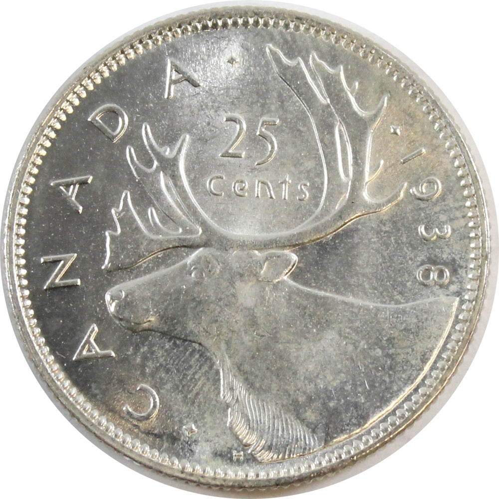 1938 Canada 25-cents Brilliant Uncirculated (MS63) $