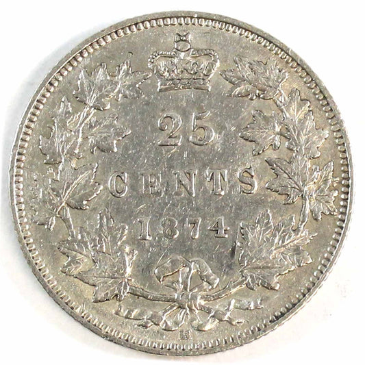 1874H Canada 25-cents Extra Fine (EF-40) $