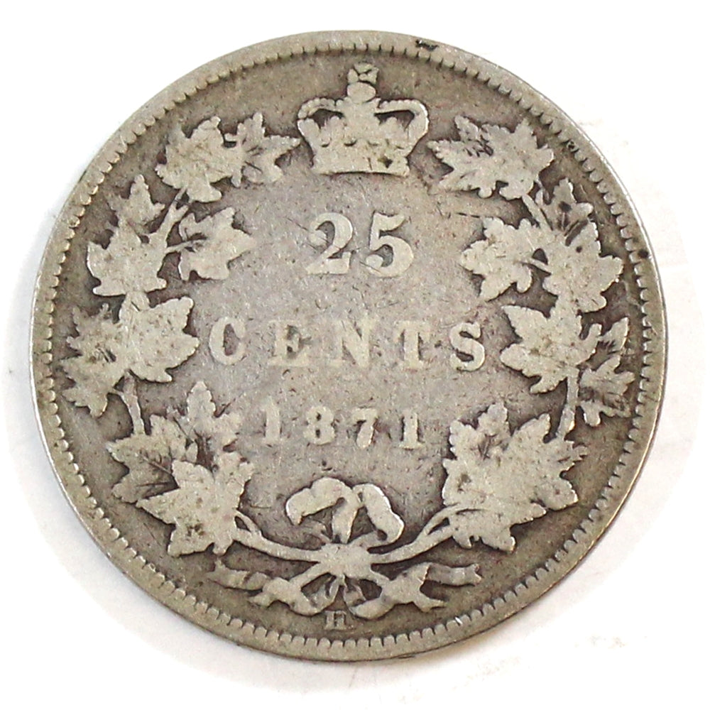 1871H Obv. 1 Canada 25-cents Good (G4) $