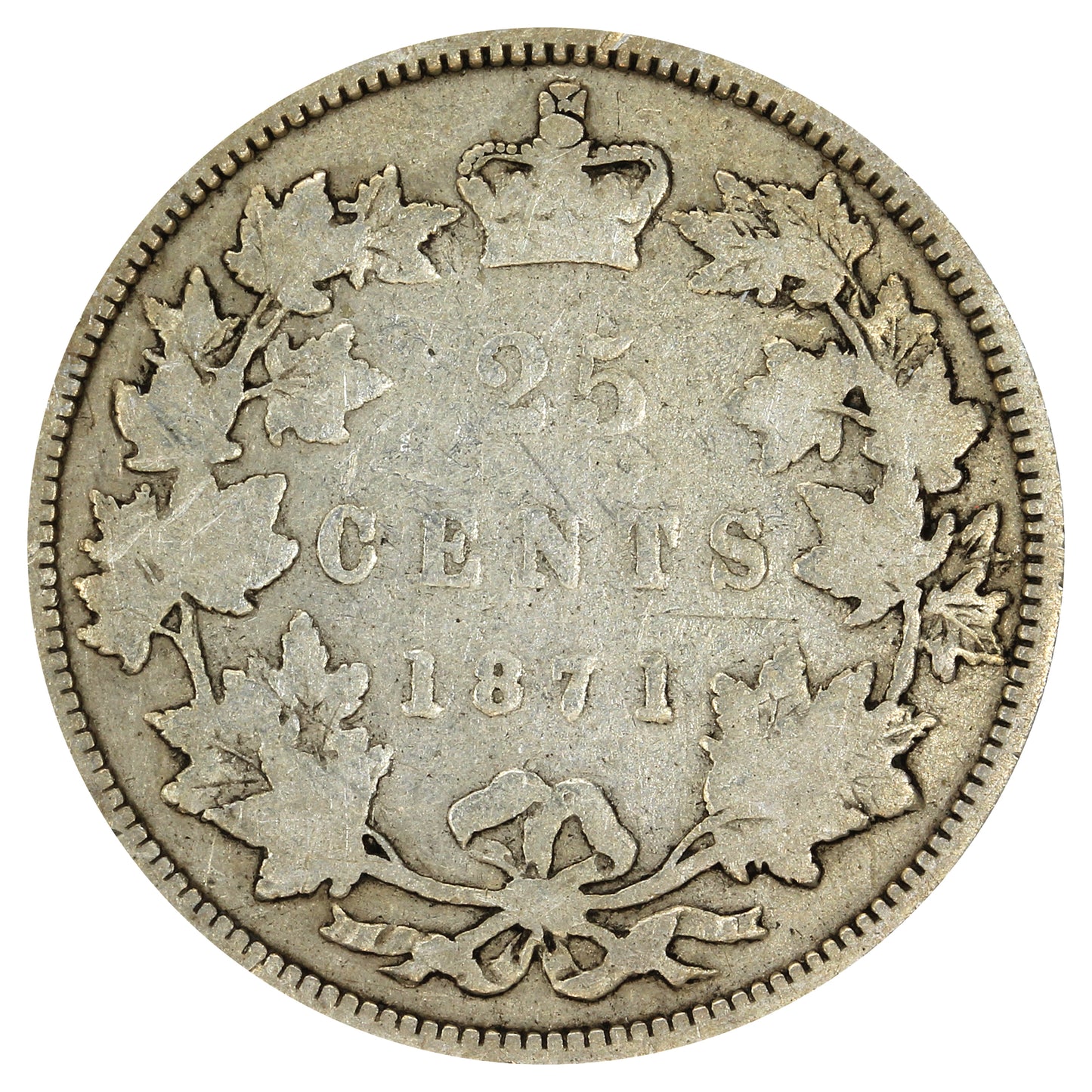 1871 Obv. 2 Canada 25-cents Good (G4)