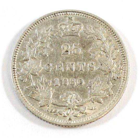 1880H Wide 0 Canada 25-cents VF-EF (VF30) $