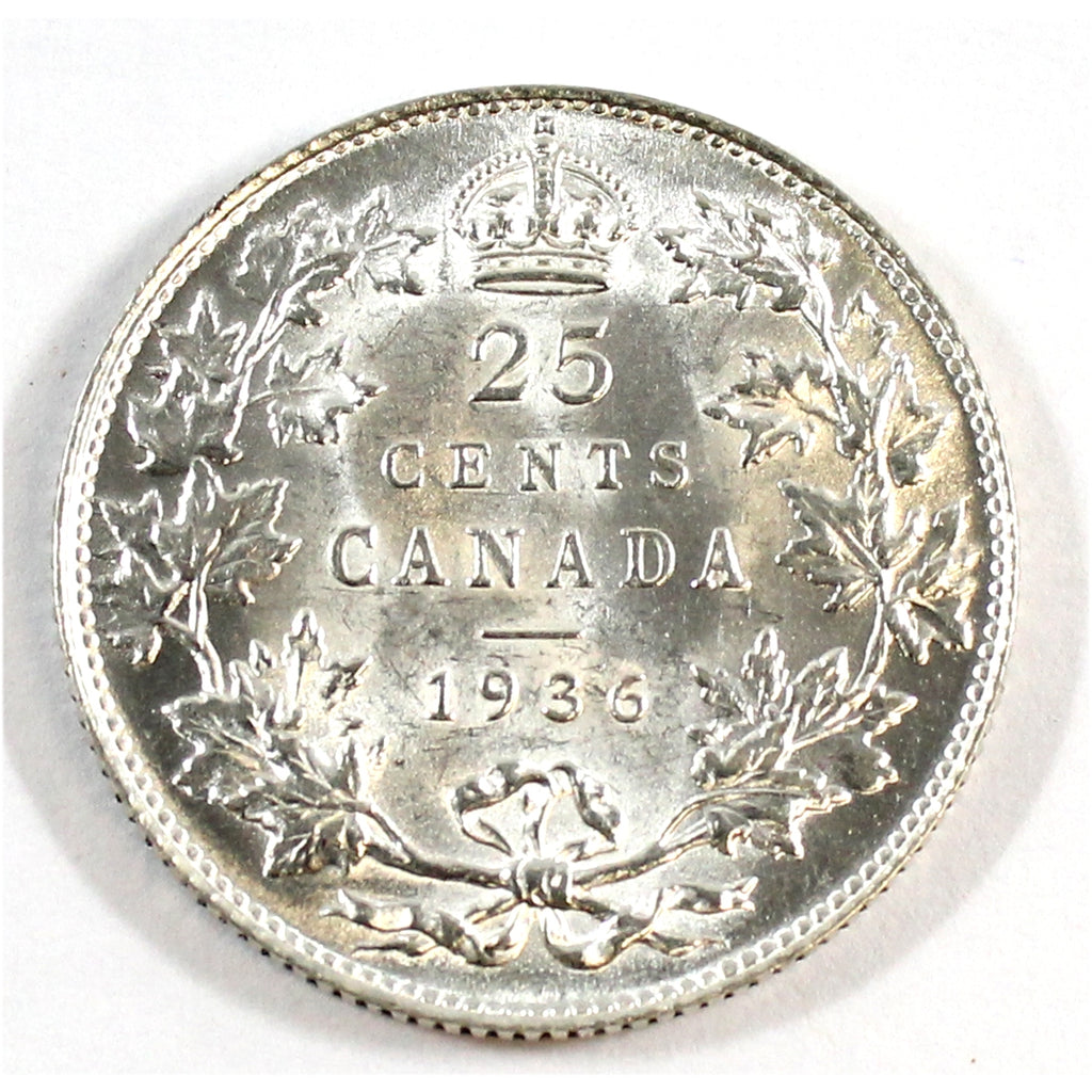 1936 Canada 25-cents Uncirculated (MS60) $