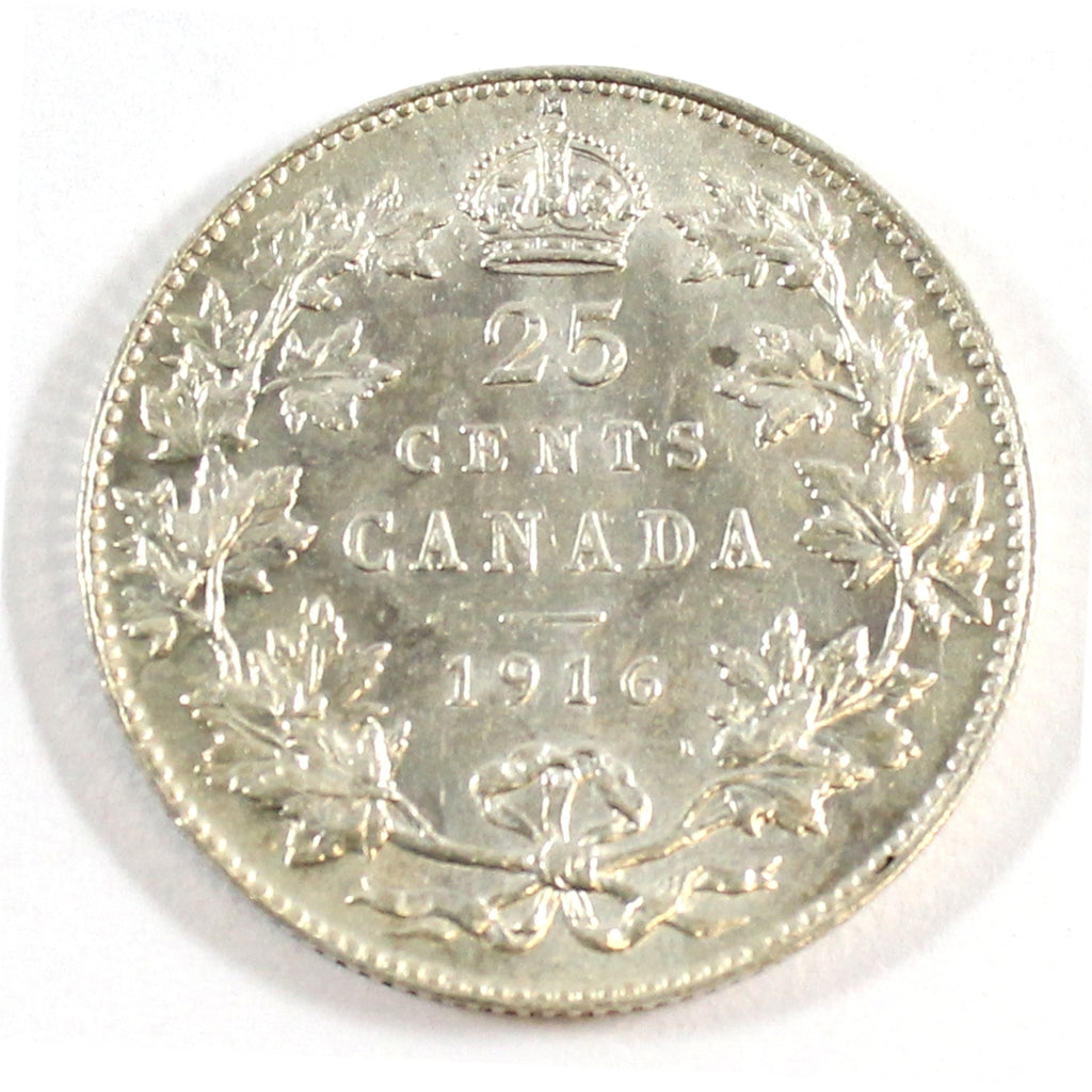 1916 Canada 25-cents EF-AU (EF45) $
