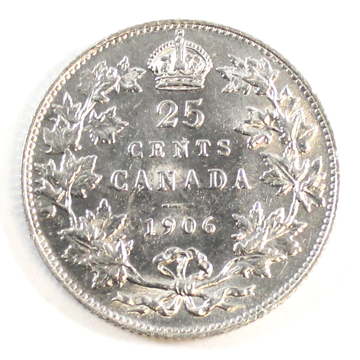 1906 Canada 25-cents Almost Uncirculated (AU50) $