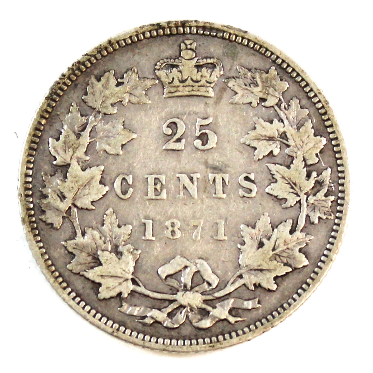 1871 Obv. 1 Canada 25-cents F-VF (F15) $