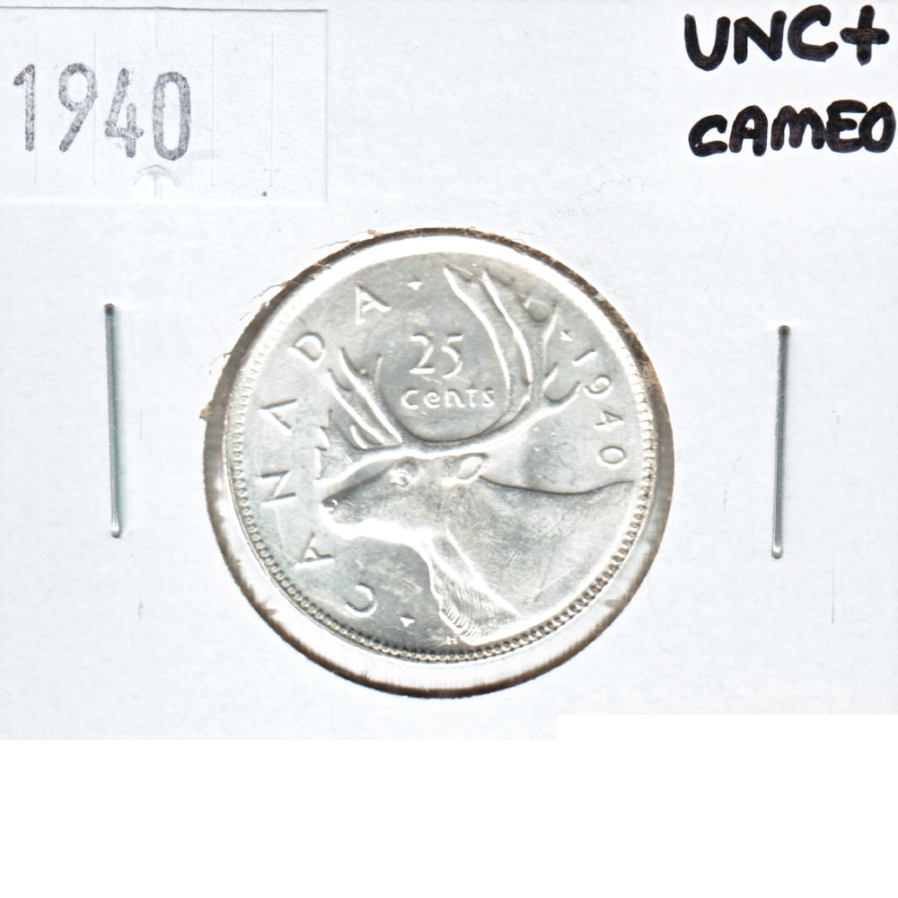 1940 Canada 25-cents UNC+ Cameo (MS62)