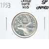 1953 Large Date NSS Canada 25-cents Specimen Cameo $