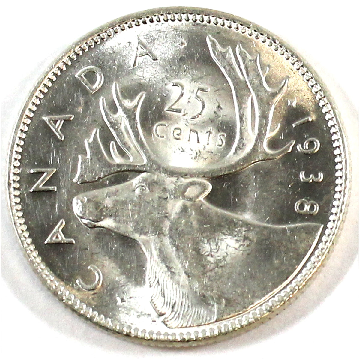 1938 Canada 25-cents UNC+ (MS62) $