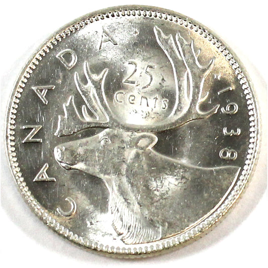 1938 Canada 25-cents UNC+ (MS62) $