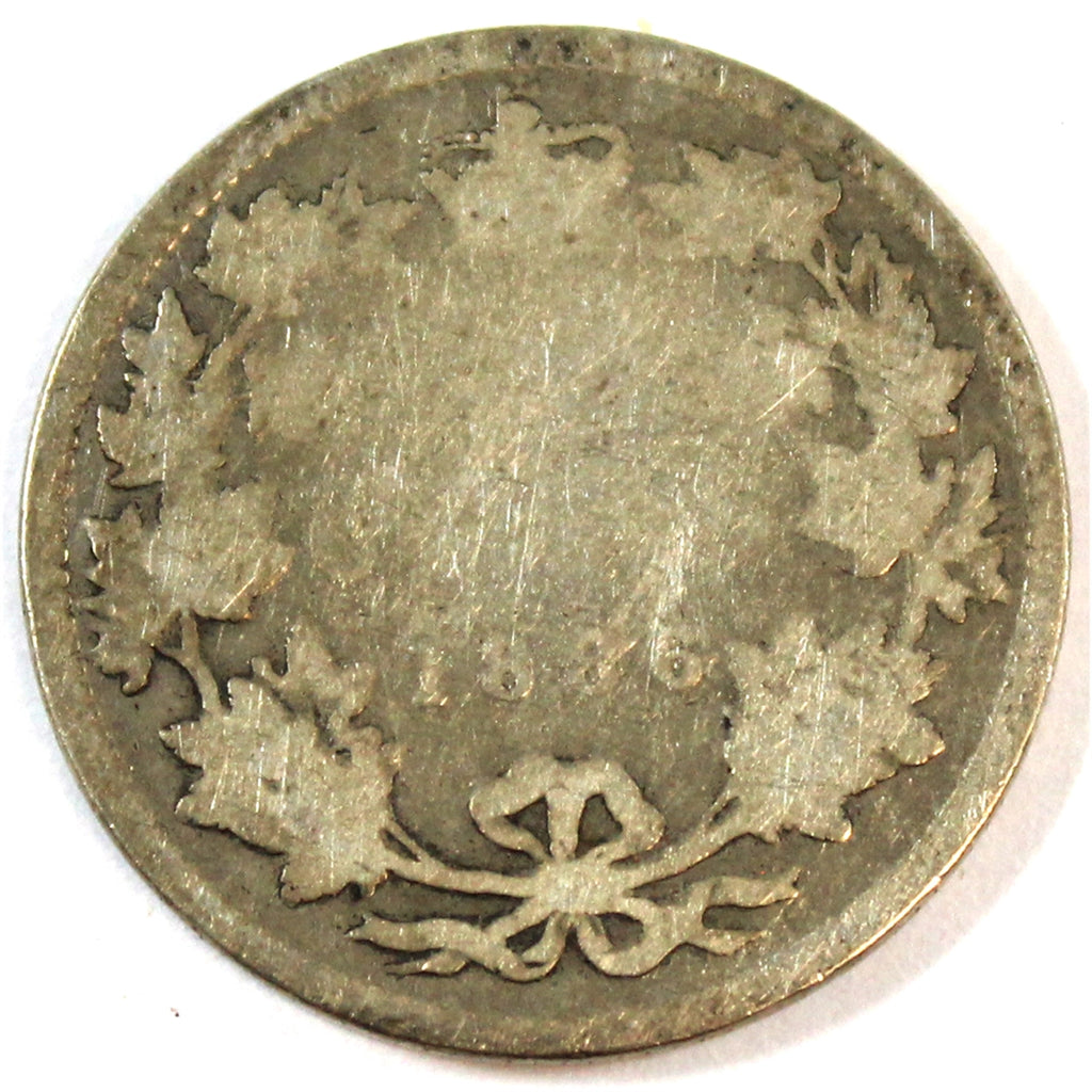 1886 Normal 6 Obv. 5 SBE Canada 25-cents About Good (AG3)